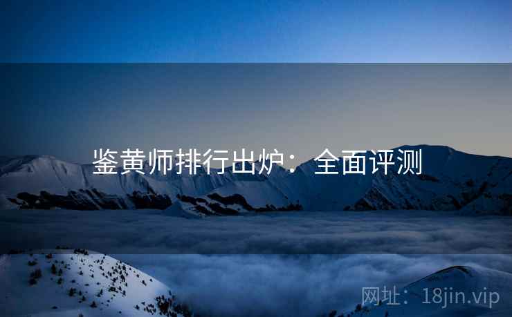 鉴黄师排行出炉：全面评测
